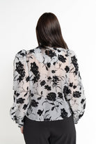 ميكا بلوزة كم طويل موردة نسائي أسود