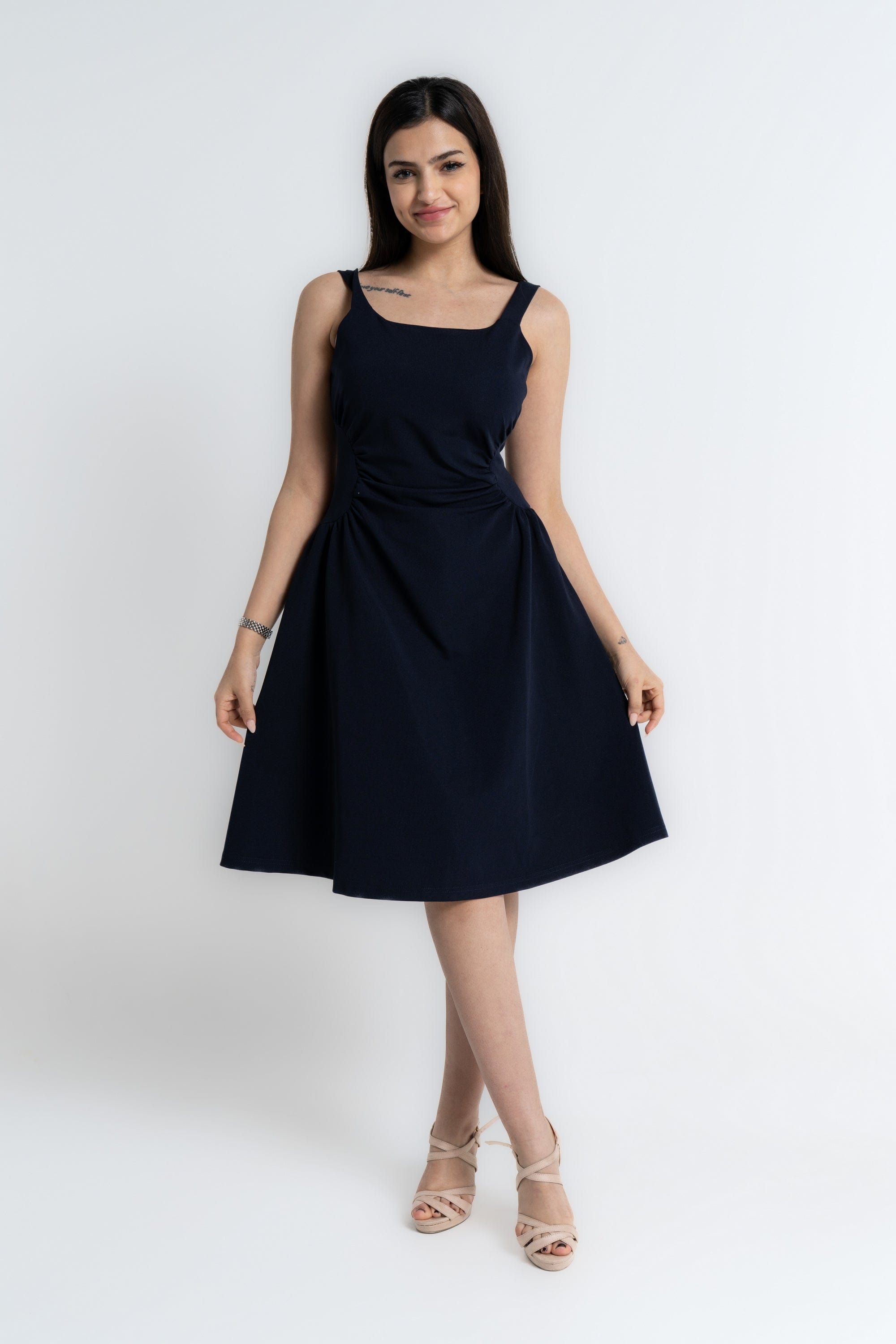 women's a line knee length dress Formal Peacock High Low A Line Knee Length Spaghetti Straps Stretch Satin Formal Dress