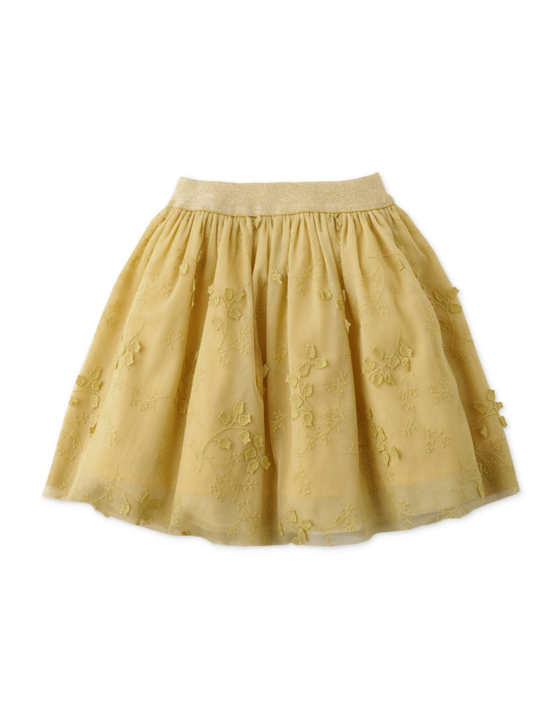 جينجرسنابس تنورة قصيرة منفوشة موردة بناتي أصفر