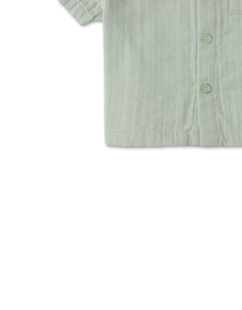 جينجرسنابس قميص بولو منسوج للأولاد الرضع نص كم أخضر