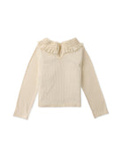 جينجرسنابس بلوزة بناتي رضع مزخرفة عالصدر كم طويل بيج