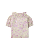 جينجرسنابس بلوزة منقوشة بف بأزرار أمامية بيبي بناتي متعدد الألوان