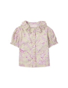 جينجرسنابس بلوزة منقوشة بف بأزرار أمامية بيبي بناتي متعدد الألوان