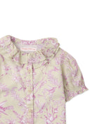 جينجرسنابس بلوزة منقوشة بف بأزرار أمامية بيبي بناتي متعدد الألوان