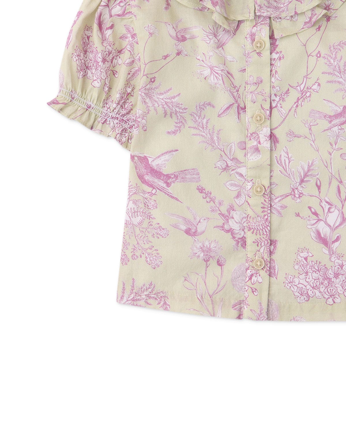 جينجرسنابس بلوزة منقوشة بف بأزرار أمامية بيبي بناتي متعدد الألوان