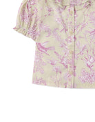 جينجرسنابس بلوزة منقوشة بف بأزرار أمامية بيبي بناتي متعدد الألوان