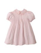 جينجرسنابس فستان بيبي بناتي منسوج بزرار أمامي نص كم بف وردي