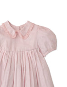 جينجرسنابس فستان بيبي بناتي منسوج بزرار أمامي نص كم بف وردي