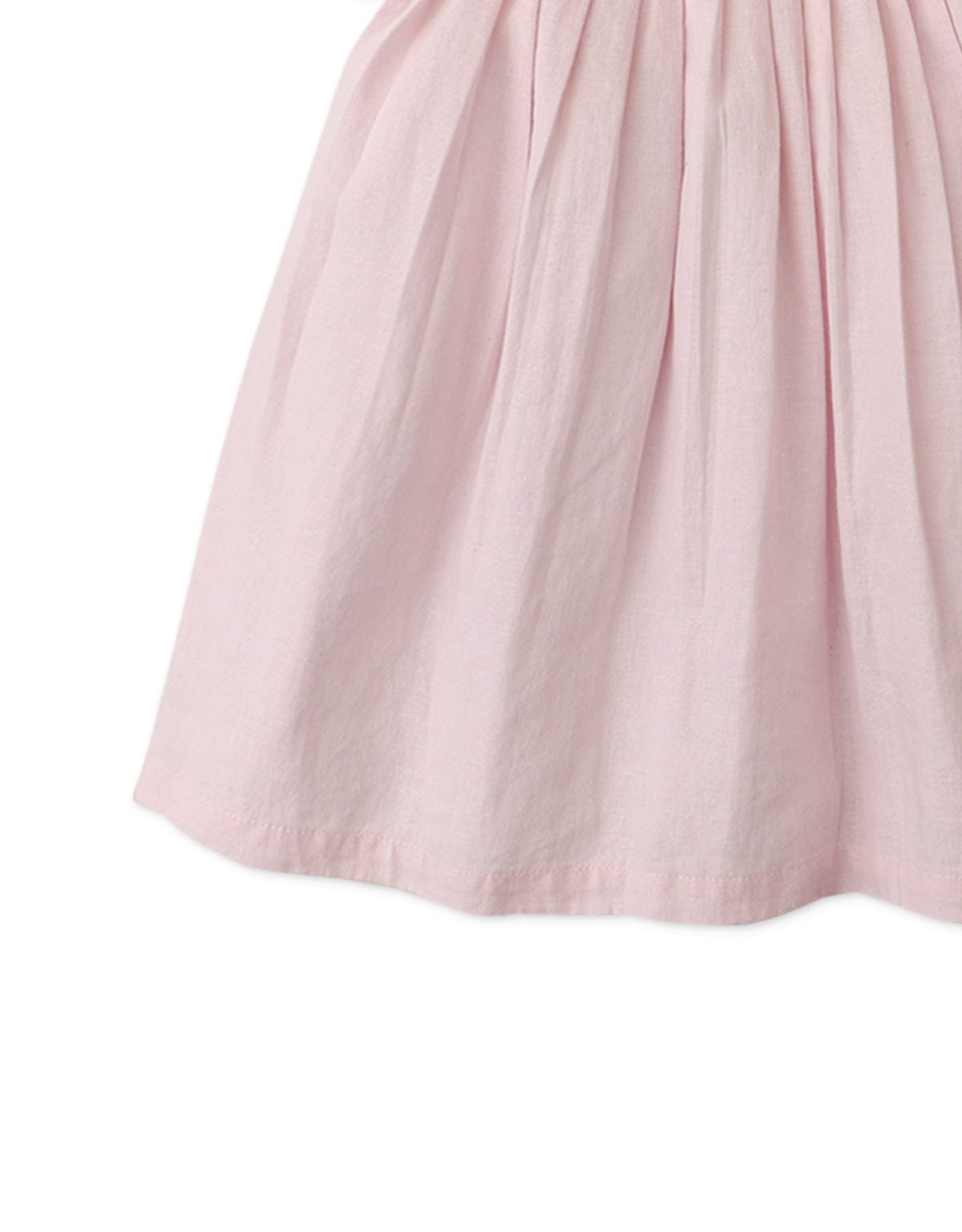 جينجرسنابس فستان بيبي بناتي منسوج بزرار أمامي نص كم بف وردي