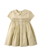 جينجرسنابس فستان بيبي بناتي خصر مطاطي وكم قصير أخضر