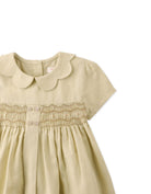 جينجرسنابس فستان بيبي بناتي خصر مطاطي وكم قصير أخضر