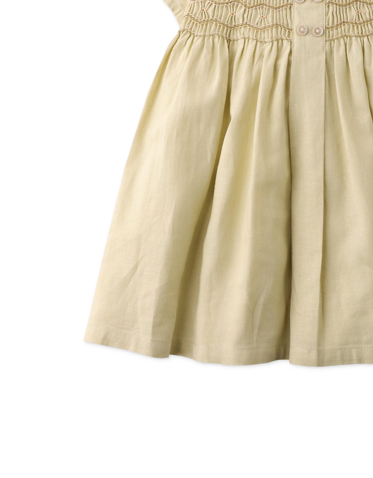 جينجرسنابس فستان بيبي بناتي خصر مطاطي وكم قصير أخضر