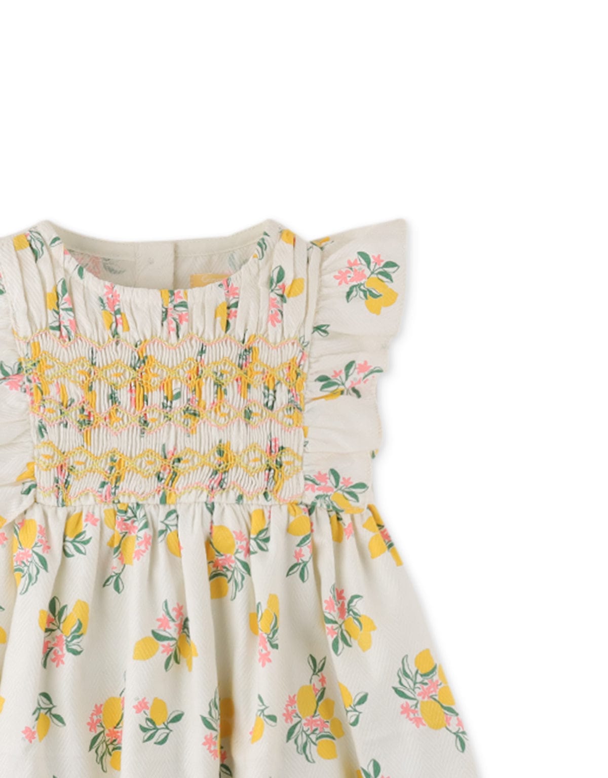 جينجرسنابس فستان بيبي بناتي كت على شكل فراشة بنقشة ليمون