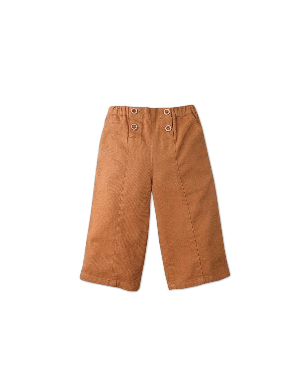 جينجرسنابس بنطلون بأزرار أمامية واسعة سادة بناتي رضع بني