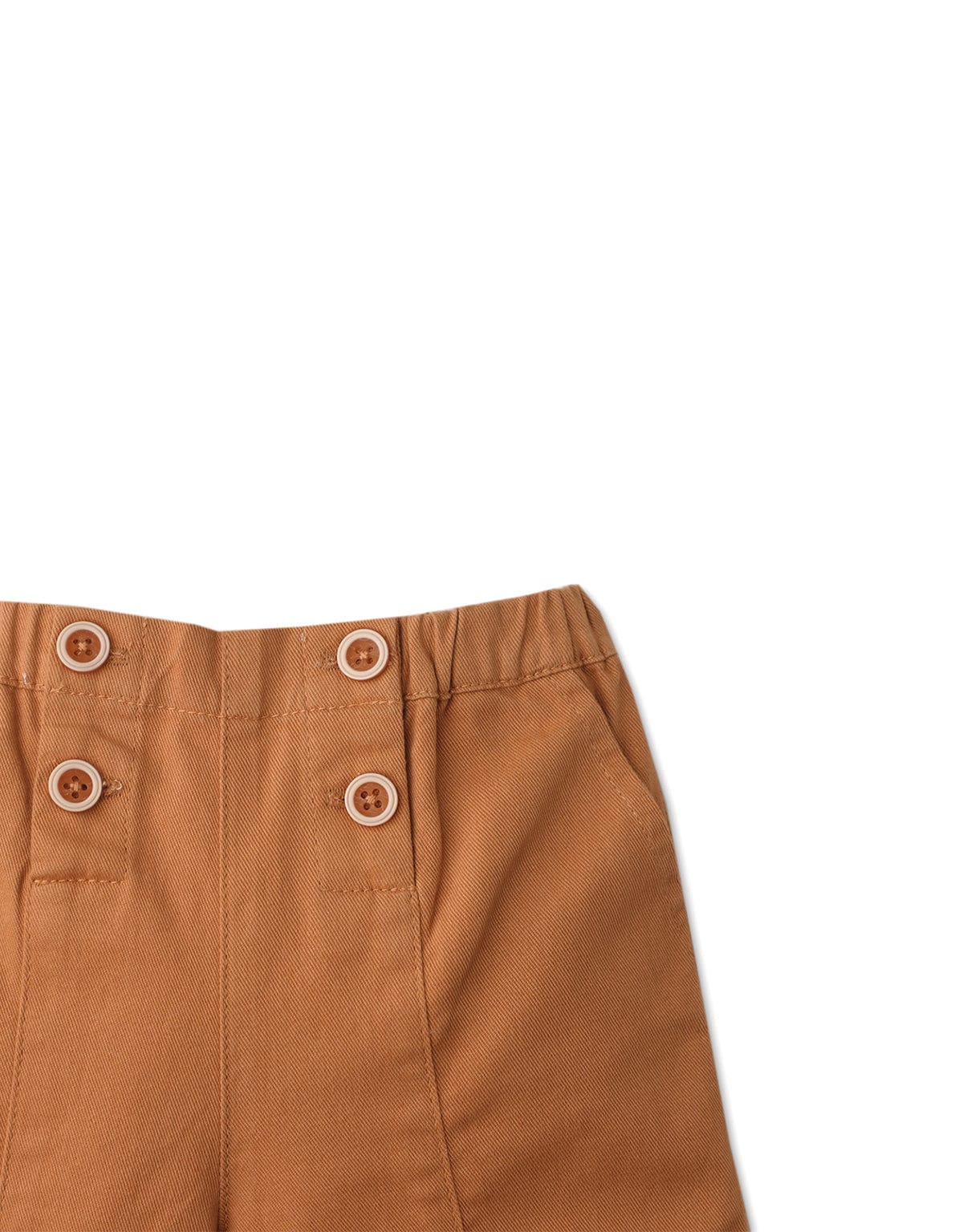 جينجرسنابس بنطلون بأزرار أمامية واسعة سادة بناتي رضع بني