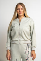 نتشي جاكيت بسحاب كم طويل نسائي