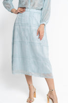 نتشي تنورة ميدي نسائية بتطريز مخرم