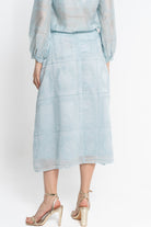 نتشي تنورة ميدي نسائية بتطريز مخرم