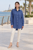SD873 navy_blue lifestyle - model Daria S