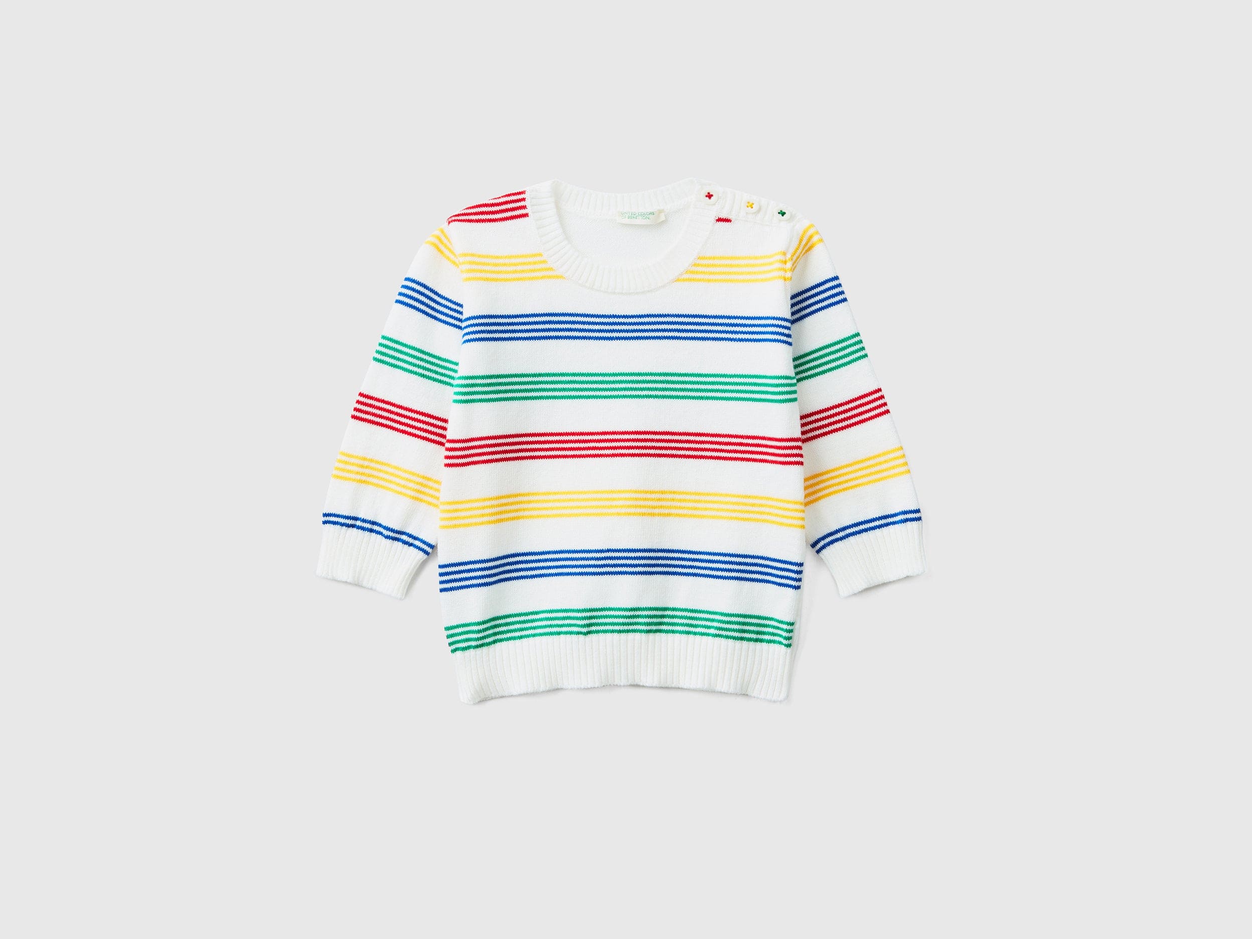 يونايتد كولورز اوف بينيتون بلوفر مخططة بالعرض قطن كم طويل رضع