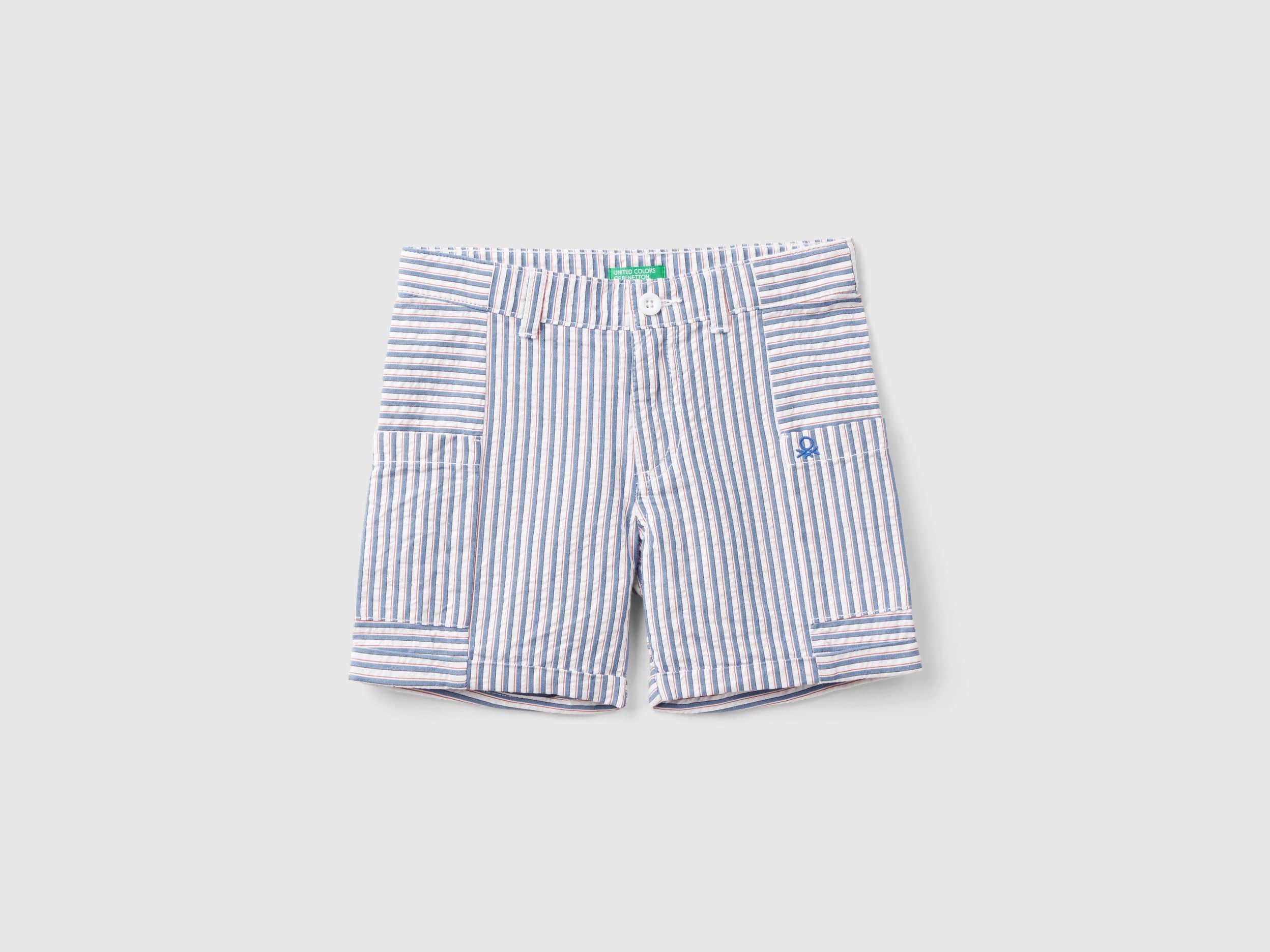 يونايتد كولورز اوف بينيتون شورت برمودا مع شعار مطرز على جيب أمامي وفتحة حزام أطفالي