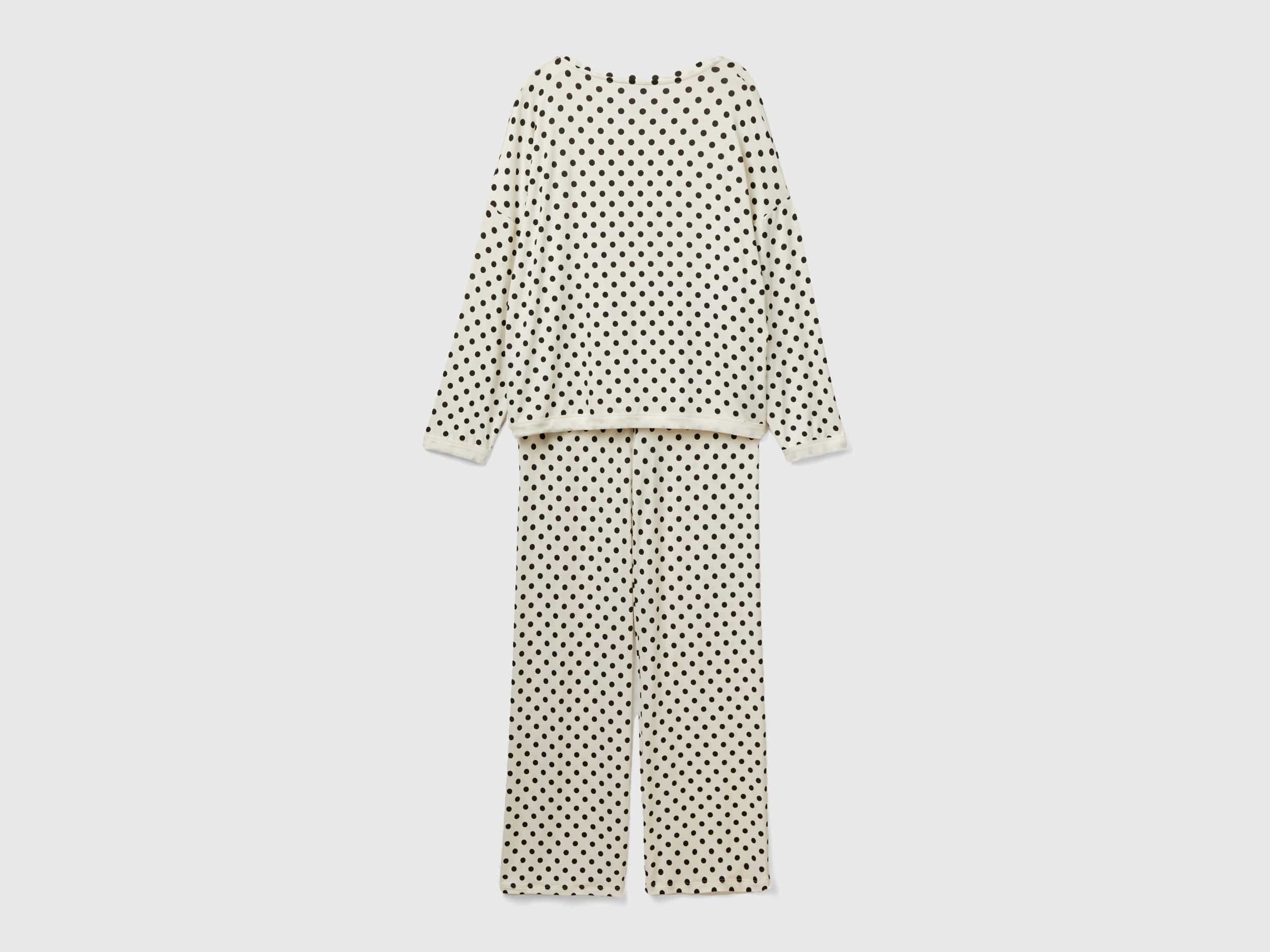 يونايتد كولورز اوف بينيتون بيجاما نسائي طويلة بنقاط البولكا