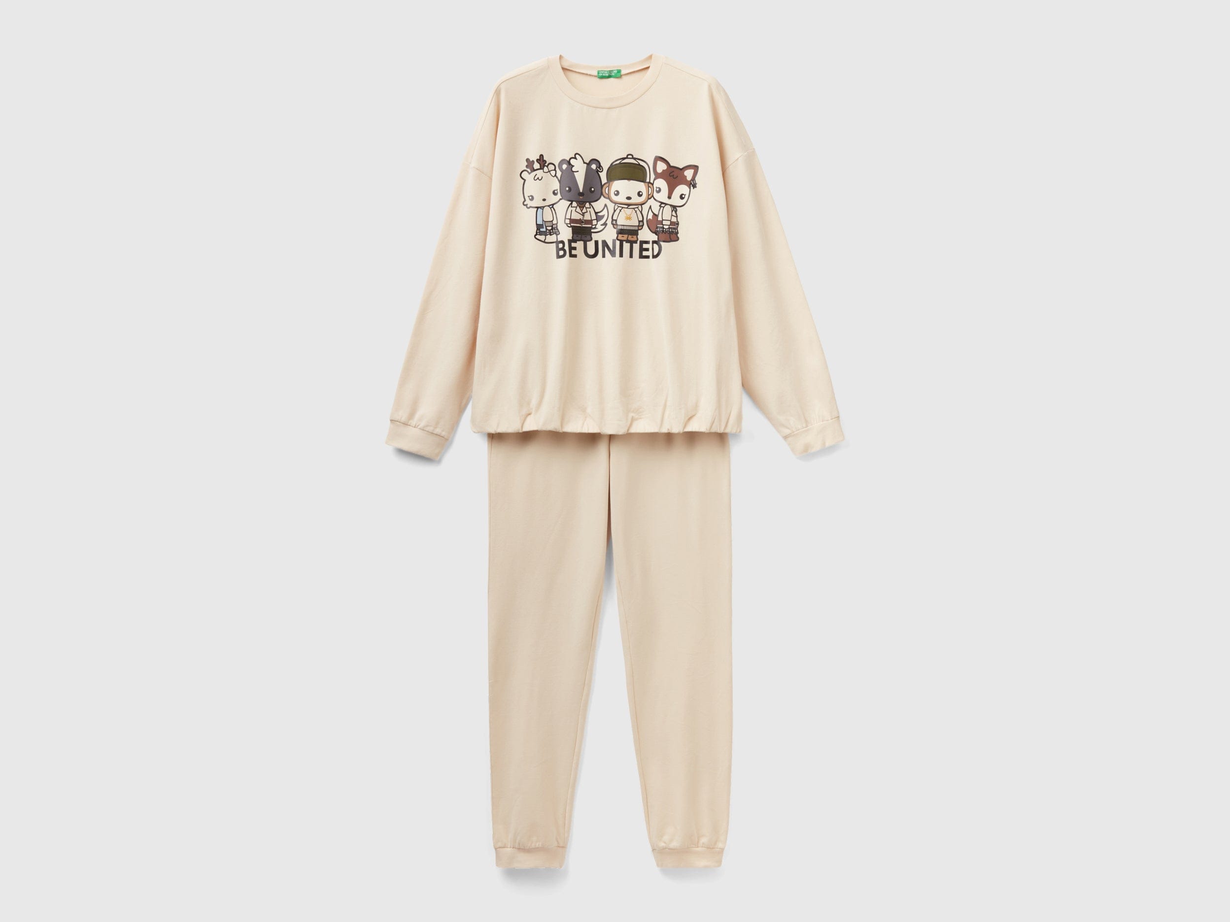 يونايتد كولورز اوف بينيتون طقم بيجاما مطبوع بشعار