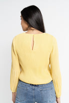 نتشي بلوزة بأكمام طويلة نسائية بليسية رفيع