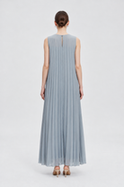 WZ77222Q108 light grey pleated maxi dress on Alice - back