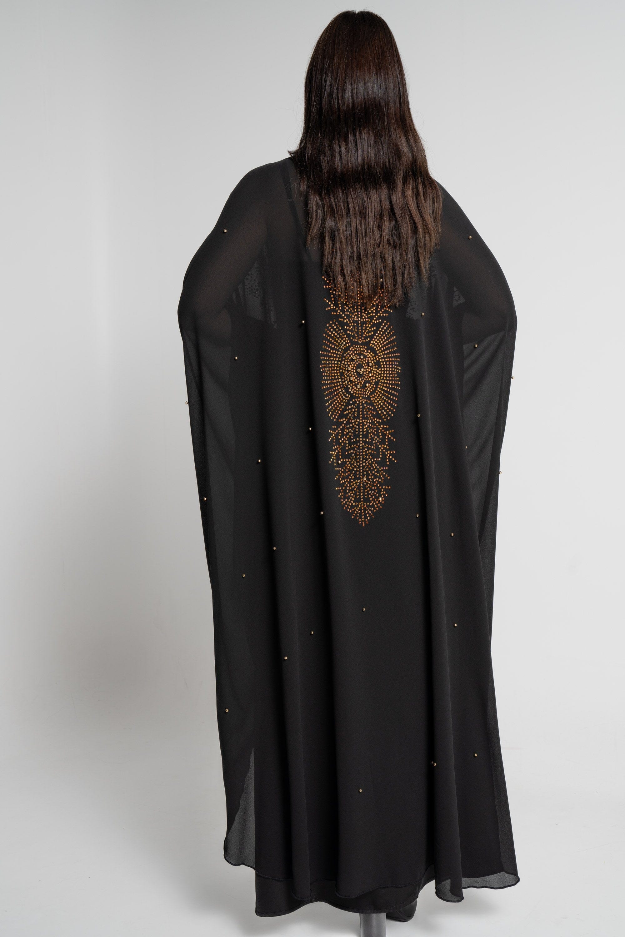 نتشي كارديجان بأكمام طويلة مطرزة نسائي أسود