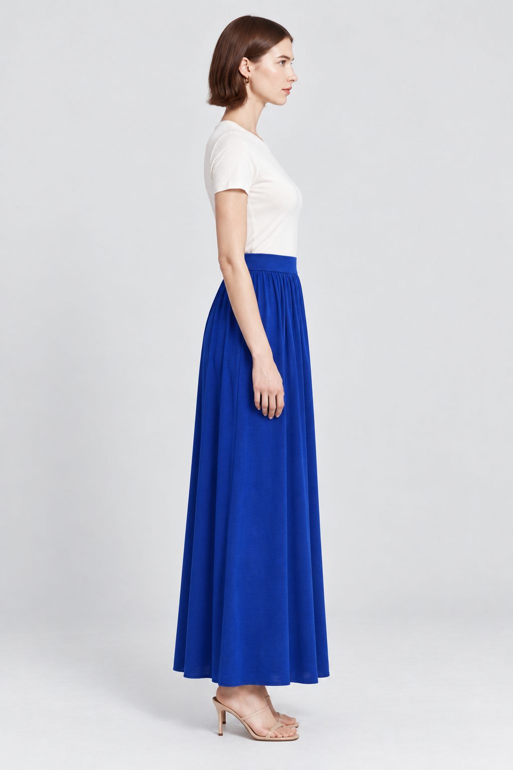 ZX1257SP blue maxi skirt on Maria - side
