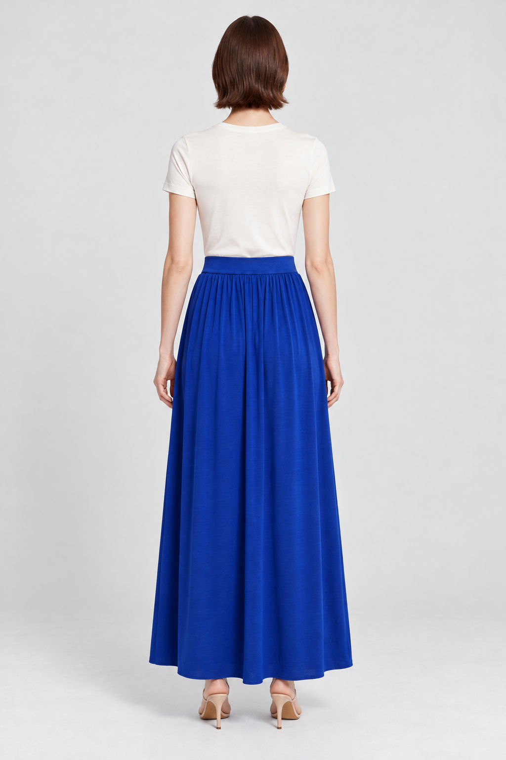 ZX1257SP blue maxi skirt on Maria - back