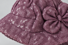 Girls’ mauve-purple sequined floppy hat, fabric texture and sequin detail