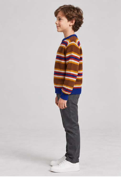 Gingersnaps children's sweater model photo, left view