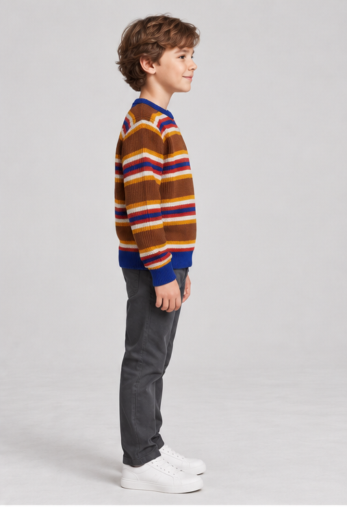 Gingersnaps children's sweater model photo, right view