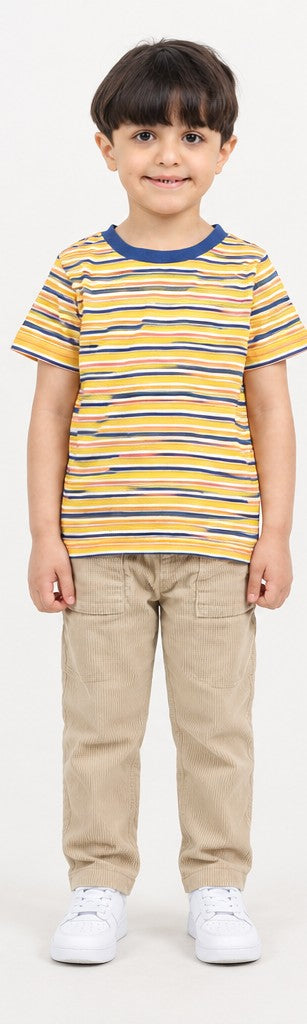 Front view of Gingersnaps boys striped T-shirt