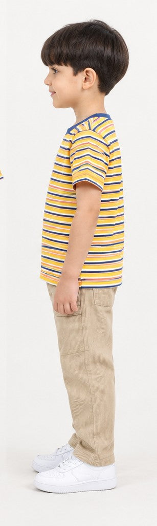 Left side view of Gingersnaps boys striped T-shirt
