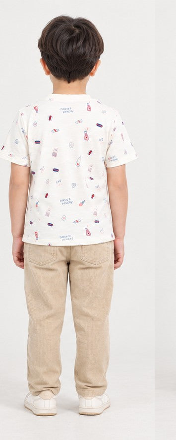 Back view of Gingersnaps boys patterned T-shirt
