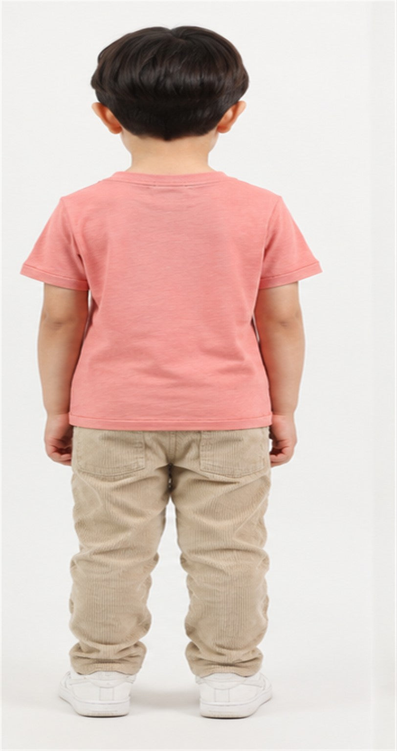Gingersnaps boys coral Taco Bar T-shirt - back view