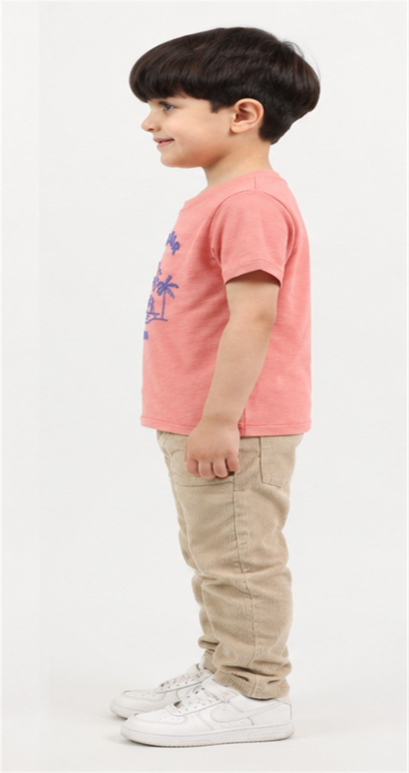Gingersnaps boys coral Taco Bar T-shirt - left view