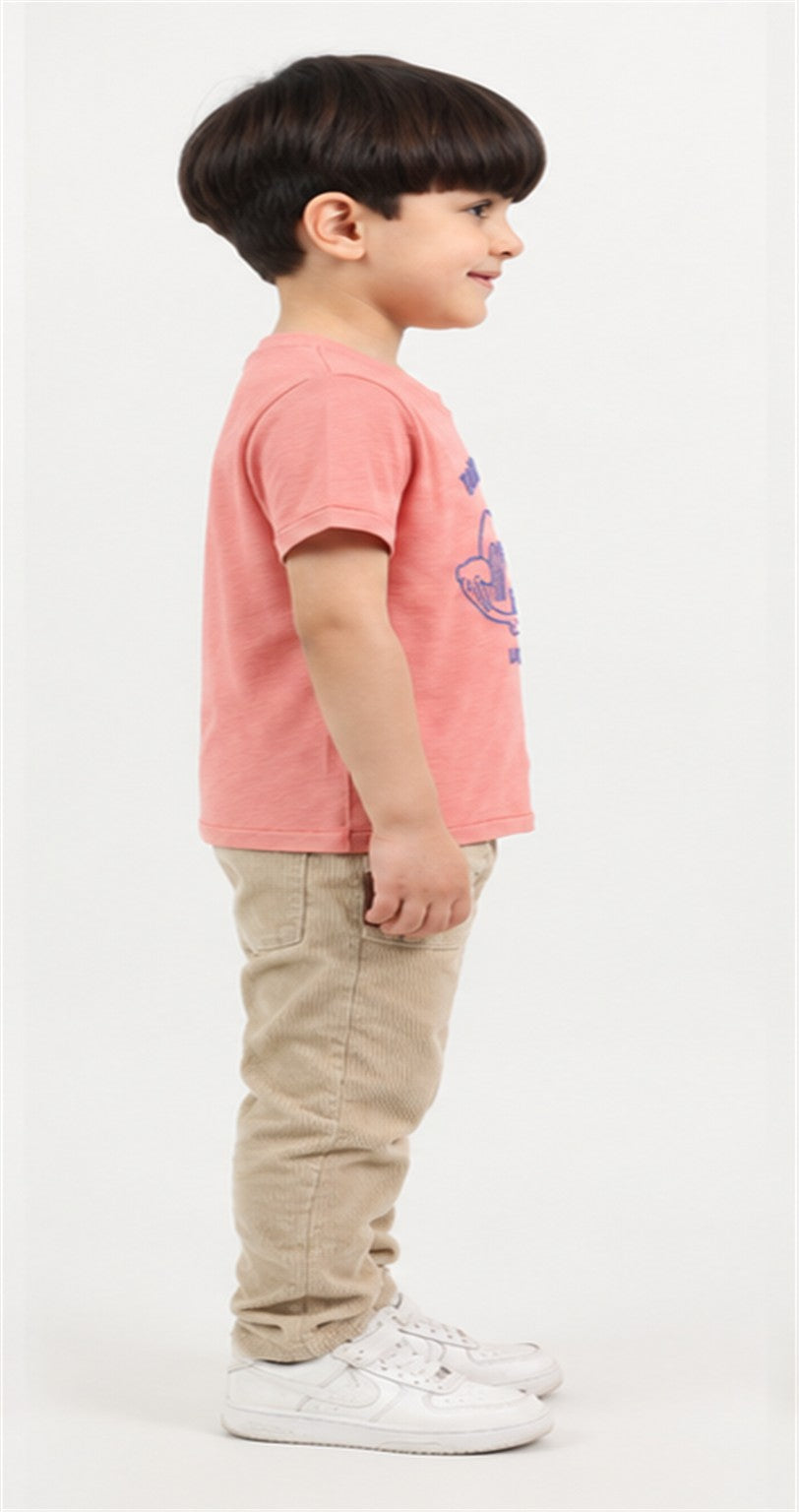 Gingersnaps boys coral Taco Bar T-shirt - right view