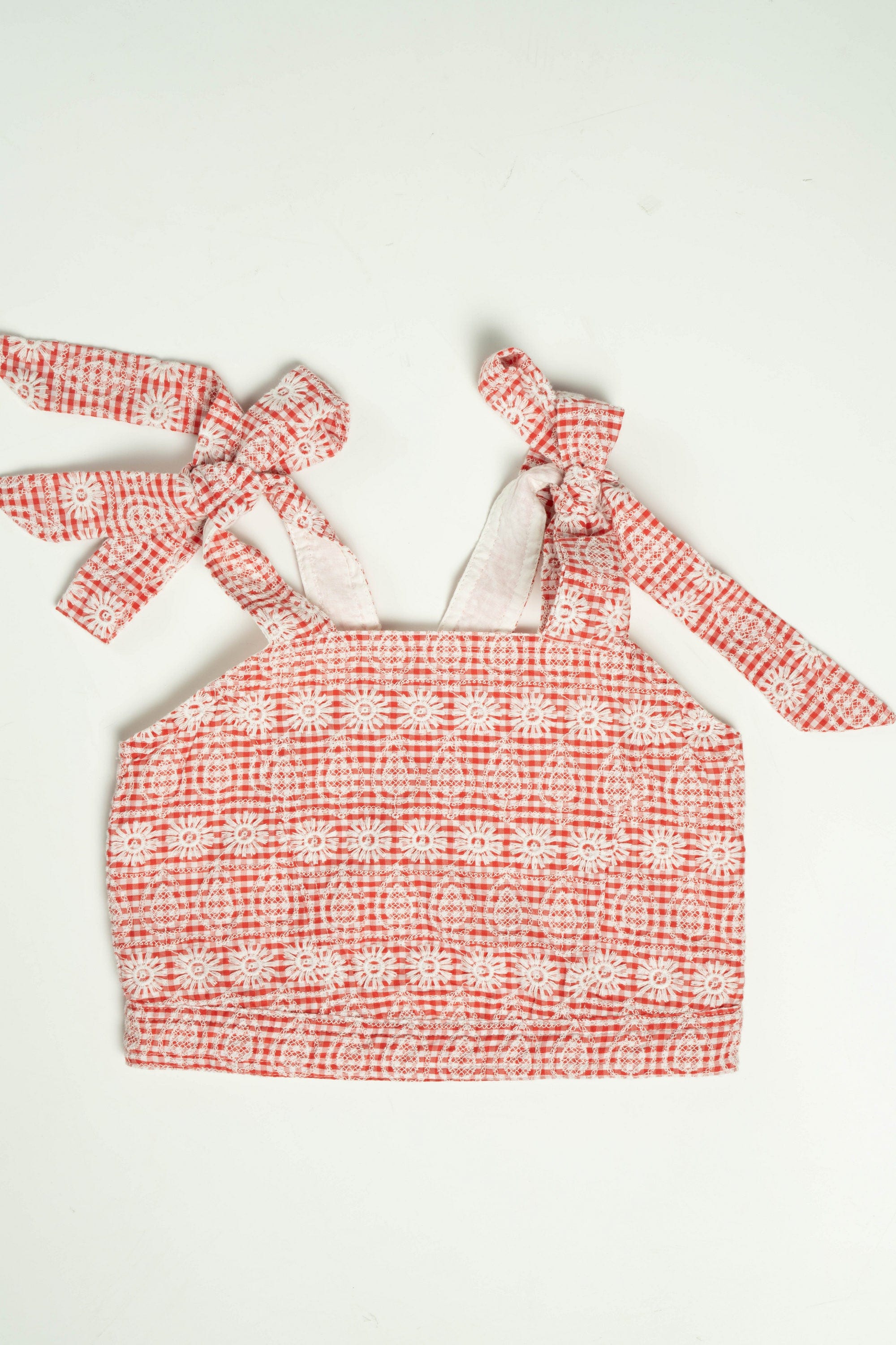 جينجرسنابس بلوزة بناتي قصيرة مطرزة أحمر