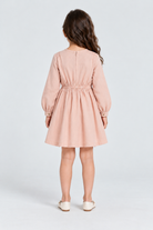 فستان مخصر كم طويل سادة مواليد — back model view