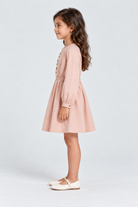 فستان مخصر كم طويل سادة مواليد — side model view