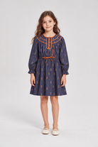 GDR2169 navy floral dress front model view