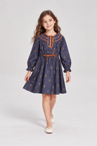 GDR2169 navy floral dress lifestyle view