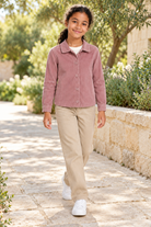 ستره بناتي بأزرار أمامية, purple, lifestyle model view