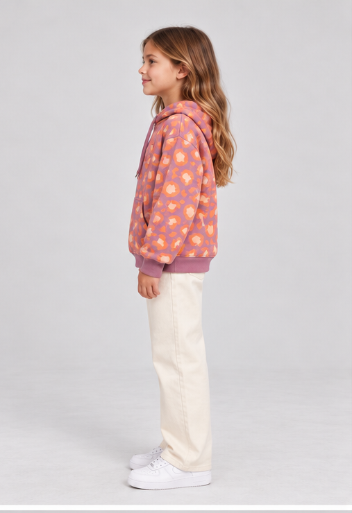 Gingersnaps girls' hoodie model photo, left view