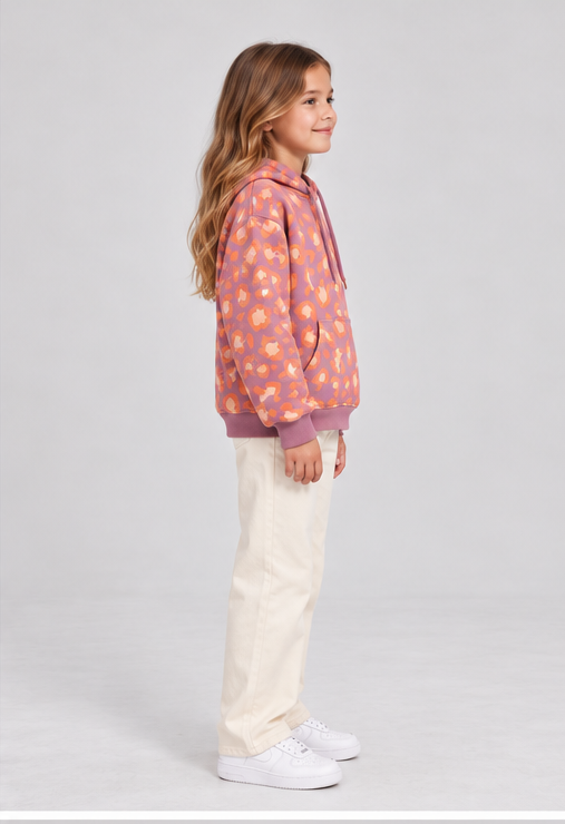 Gingersnaps girls' hoodie model photo, right view