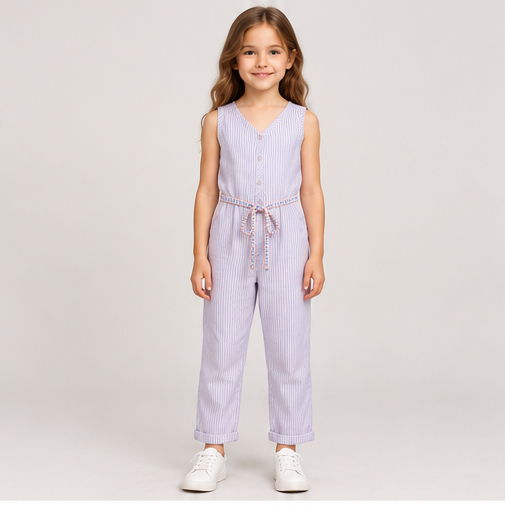 front view of girls gjs0252 jumpsuit on girl model
